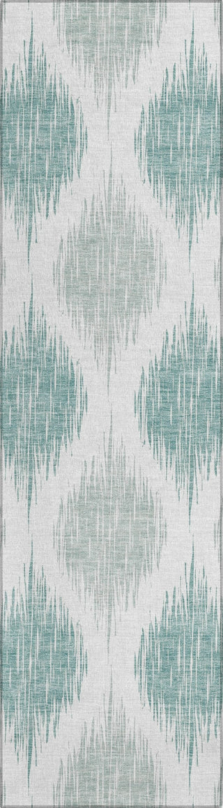 Piper Looms Chantille Ikat ACN848 Aqua Machine Washable Area Rug Runner Main Image