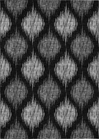 Piper Looms Chantille Ikat ACN848 Black Machine Washable Area Rug main image