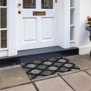Piper Looms Chantille Ikat ACN848 Black Machine Washable Area Rug Scatter Outdoor Lifestyle Image Feature