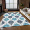Piper Looms Chantille Ikat ACN848 Blue Machine Washable Area Rug Lifestyle Image Feature