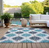 Piper Looms Chantille Ikat ACN848 Blue Machine Washable Area Rug Outdoor Lifestyle Image Feature