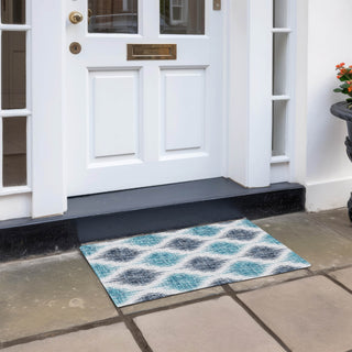 Piper Looms Chantille Ikat ACN848 Blue Machine Washable Area Rug Scatter Outdoor Lifestyle Image Feature