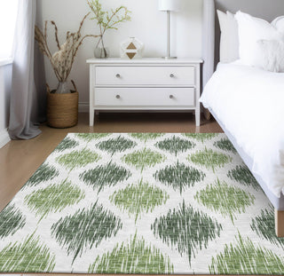 Piper Looms Chantille Ikat ACN848 Fern Machine Washable Area Rug Lifestyle Image Feature