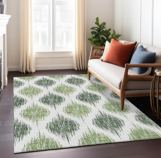 Piper Looms Chantille Ikat ACN848 Fern Machine Washable Area Rug Lifestyle Image Feature