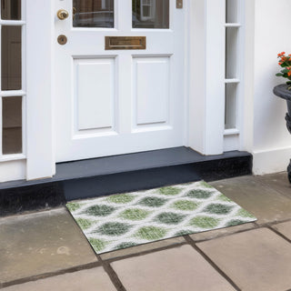 Piper Looms Chantille Ikat ACN848 Fern Machine Washable Area Rug Scatter Outdoor Lifestyle Image Feature