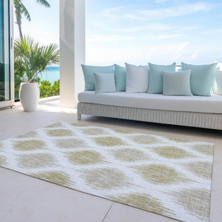 Piper Looms Chantille Ikat ACN848 Gold Machine Washable Area Rug Outdoor Lifestyle Image Feature