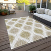 Piper Looms Chantille Ikat ACN848 Gold Machine Washable Area Rug Outdoor Lifestyle Image Feature