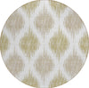 Piper Looms Chantille Ikat ACN848 Gold Machine Washable Area Rug Round Main Image
