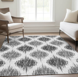 Piper Looms Chantille Ikat ACN848 Gray Machine Washable Area Rug Lifestyle Image Feature