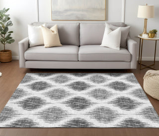 Piper Looms Chantille Ikat ACN848 Gray Machine Washable Area Rug Lifestyle Image Feature