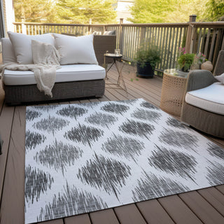 Piper Looms Chantille Ikat ACN848 Gray Machine Washable Area Rug Outdoor Lifestyle Image Feature