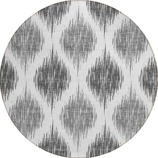 Piper Looms Chantille Ikat ACN848 Gray Machine Washable Area Rug Round Main Image