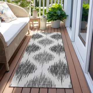 Piper Looms Chantille Ikat ACN848 Gray Machine Washable Area Rug Runner Outdoor Lifestyle Image Feature