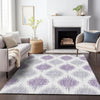 Piper Looms Chantille Ikat ACN848 Lavender Machine Washable Area Rug Lifestyle Image Feature