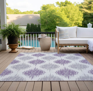 Piper Looms Chantille Ikat ACN848 Lavender Machine Washable Area Rug Outdoor Lifestyle Image Feature