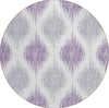 Piper Looms Chantille Ikat ACN848 Lavender Machine Washable Area Rug Round Main Image