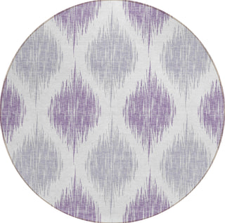 Piper Looms Chantille Ikat ACN848 Lavender Machine Washable Area Rug Round Main Image
