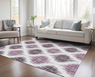 Piper Looms Chantille Ikat ACN848 Purple Machine Washable Area Rug Lifestyle Image Feature
