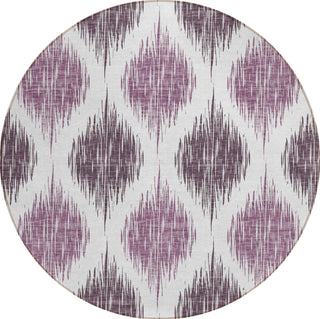 Piper Looms Chantille Ikat ACN848 Purple Machine Washable Area Rug Round Main Image