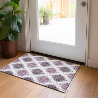 Piper Looms Chantille Ikat ACN848 Purple Machine Washable Area Rug Scatter Lifestyle Image Feature