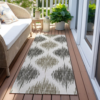 Piper Looms Chantille Ikat ACN848 Taupe Machine Washable Area Rug Runner Outdoor Lifestyle Image Feature