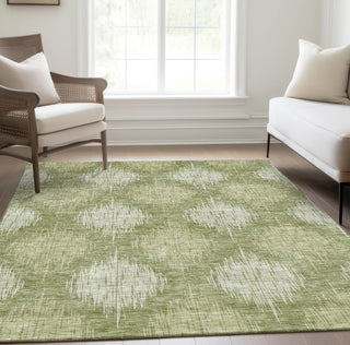 Piper Looms Chantille Ikat ACN849 Aloe Machine Washable Area Rug Lifestyle Image Feature