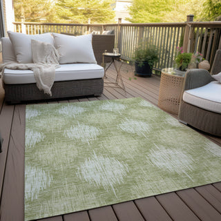 Piper Looms Chantille Ikat ACN849 Aloe Machine Washable Area Rug Outdoor Lifestyle Image Feature