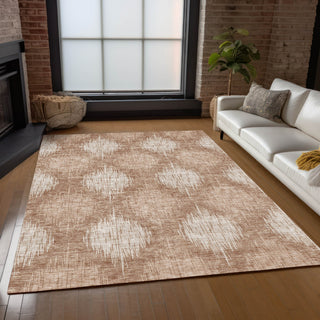 Piper Looms Chantille Ikat ACN849 Coral Machine Washable Area Rug Lifestyle Image Feature