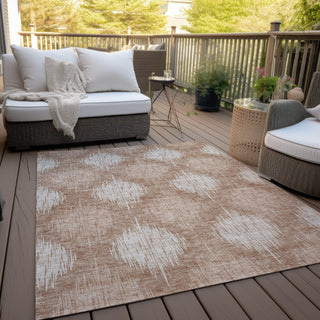 Piper Looms Chantille Ikat ACN849 Coral Machine Washable Area Rug Outdoor Lifestyle Image Feature
