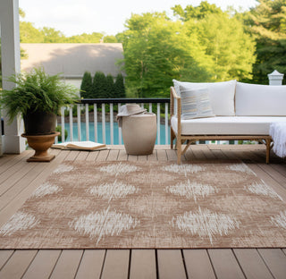 Piper Looms Chantille Ikat ACN849 Coral Machine Washable Area Rug Outdoor Lifestyle Image Feature