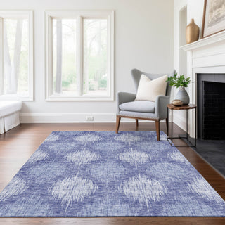 Piper Looms Chantille Ikat ACN849 Denim Machine Washable Area Rug Lifestyle Image Feature