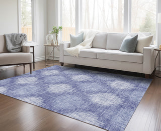 Piper Looms Chantille Ikat ACN849 Denim Machine Washable Area Rug Lifestyle Image Feature