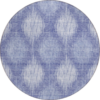 Piper Looms Chantille Ikat ACN849 Denim Machine Washable Area Rug Round Main Image