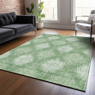 Piper Looms Chantille Ikat ACN849 Mint Machine Washable Area Rug Lifestyle Image Feature