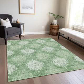 Piper Looms Chantille Ikat ACN849 Mint Machine Washable Area Rug Lifestyle Image Feature