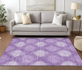 Piper Looms Chantille Ikat ACN849 Plum Machine Washable Area Rug Lifestyle Image Feature