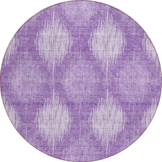 Piper Looms Chantille Ikat ACN849 Plum Machine Washable Area Rug Round Main Image