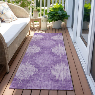Piper Looms Chantille Ikat ACN849 Plum Machine Washable Area Rug Runner Outdoor Lifestyle Image Feature