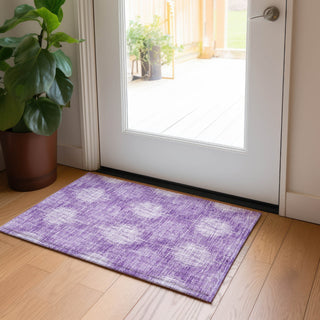 Piper Looms Chantille Ikat ACN849 Plum Machine Washable Area Rug Scatter Lifestyle Image Feature