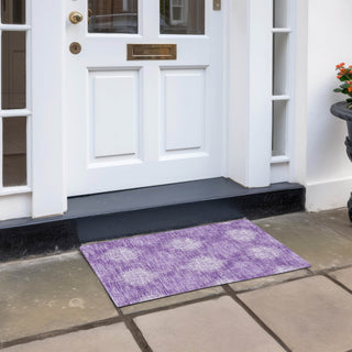 Piper Looms Chantille Ikat ACN849 Plum Machine Washable Area Rug Scatter Outdoor Lifestyle Image Feature