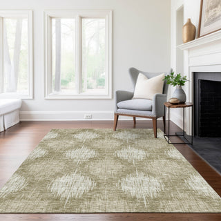 Piper Looms Chantille Ikat ACN849 Taupe Machine Washable Area Rug Lifestyle Image Feature