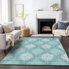 Piper Looms Chantille Ikat ACN849 Teal Machine Washable Area Rug Lifestyle Image Feature