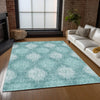 Piper Looms Chantille Ikat ACN849 Teal Machine Washable Area Rug Lifestyle Image Feature