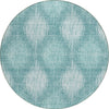 Piper Looms Chantille Ikat ACN849 Teal Machine Washable Area Rug Round Main Image