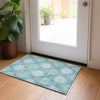 Piper Looms Chantille Ikat ACN849 Teal Machine Washable Area Rug Scatter Lifestyle Image Feature