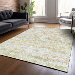 Piper Looms Chantille Stripes ACN850 Gold Machine Washable Area Rug Lifestyle Image Feature