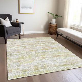 Piper Looms Chantille Stripes ACN850 Gold Machine Washable Area Rug Lifestyle Image Feature
