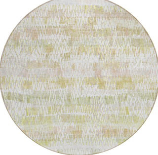 Piper Looms Chantille Stripes ACN850 Gold Machine Washable Area Rug Round Main Image