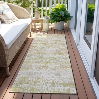 Piper Looms Chantille Stripes ACN850 Gold Machine Washable Area Rug Runner Outdoor Lifestyle Image Feature