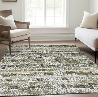 Piper Looms Chantille Stripes ACN850 Taupe Machine Washable Area Rug Lifestyle Image Feature